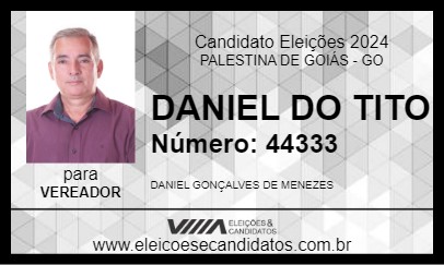 Candidato DANIEL DO TITO 2024 - PALESTINA DE GOIÁS - Eleições