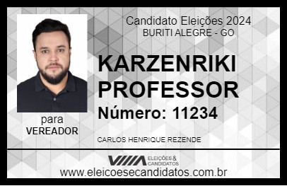 Candidato KARZENRIKI PROFESSOR 2024 - BURITI ALEGRE - Eleições