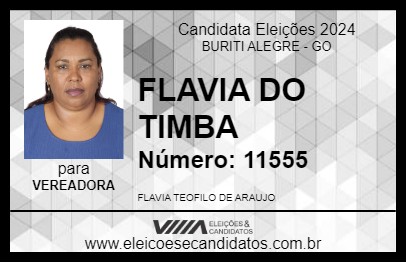 Candidato FLAVIA DO TIMBA 2024 - BURITI ALEGRE - Eleições