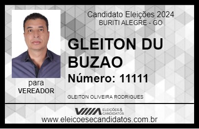 Candidato GLEITON DU BUZAO 2024 - BURITI ALEGRE - Eleições