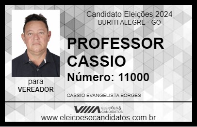 Candidato PROFESSOR CASSIO 2024 - BURITI ALEGRE - Eleições