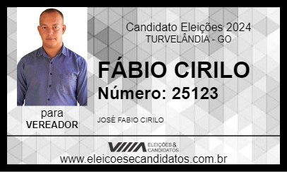 Candidato FÁBIO CIRILO 2024 - TURVELÂNDIA - Eleições