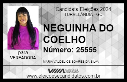 Candidato NEGUINHA DO COELHO 2024 - TURVELÂNDIA - Eleições