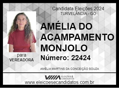 Candidato AMÉLIA DO ACAMPAMENTO MONJOLO 2024 - TURVELÂNDIA - Eleições