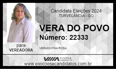 Candidato VERA DO POVO 2024 - TURVELÂNDIA - Eleições