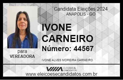 Candidato IVONE CARNEIRO 2024 - ANÁPOLIS - Eleições