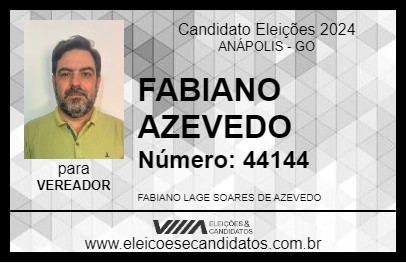 Candidato FABIANO AZEVEDO 2024 - ANÁPOLIS - Eleições