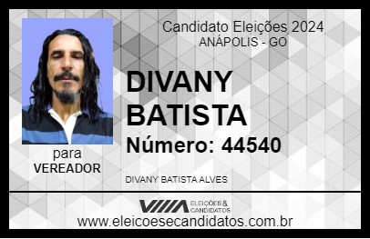 Candidato DIVANY BATISTA 2024 - ANÁPOLIS - Eleições