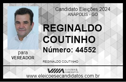 Candidato REGINALDO COUTINHO 2024 - ANÁPOLIS - Eleições