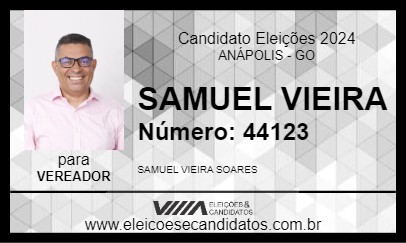 Candidato SAMUEL VIEIRA 2024 - ANÁPOLIS - Eleições