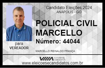 Candidato POLICIAL CIVIL MARCELLO 2024 - ANÁPOLIS - Eleições