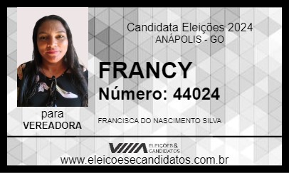 Candidato FRANCY 2024 - ANÁPOLIS - Eleições