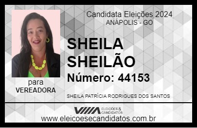 Candidato SHEILA SHEILÃO 2024 - ANÁPOLIS - Eleições