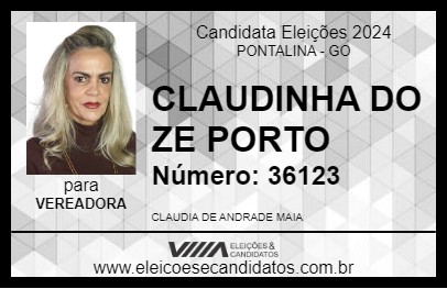 Candidato CLAUDINHA DO ZE PORTO 2024 - PONTALINA - Eleições