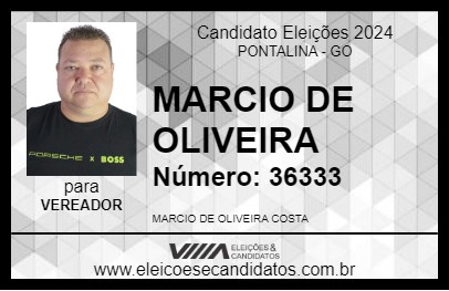 Candidato MARCIO DE OLIVEIRA 2024 - PONTALINA - Eleições