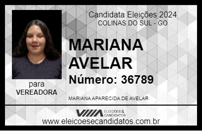 Candidato MARIANA AVELAR 2024 - COLINAS DO SUL - Eleições