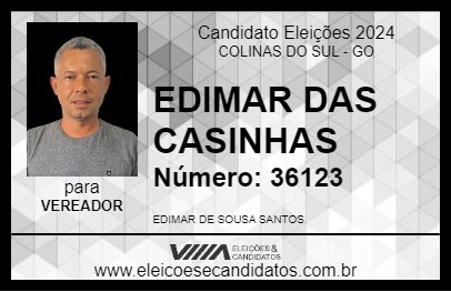 Candidato EDIMAR DAS CASINHAS 2024 - COLINAS DO SUL - Eleições