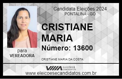 Candidato CRISTIANE MARIA 2024 - PONTALINA - Eleições