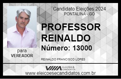 Candidato PROFESSOR REINALDO 2024 - PONTALINA - Eleições