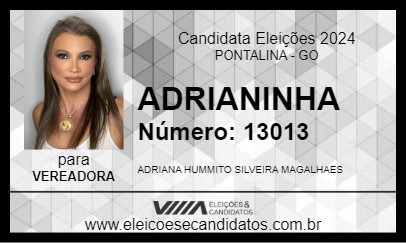 Candidato ADRIANINHA 2024 - PONTALINA - Eleições