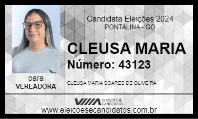 Candidato CLEUSA MARIA 2024 - PONTALINA - Eleições