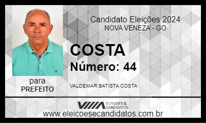 Candidato COSTA 2024 - NOVA VENEZA - Eleições