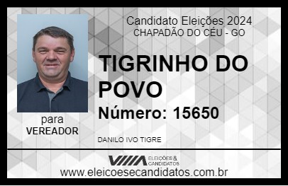 Candidato TIGRINHO DO POVO 2024 - CHAPADÃO DO CÉU - Eleições