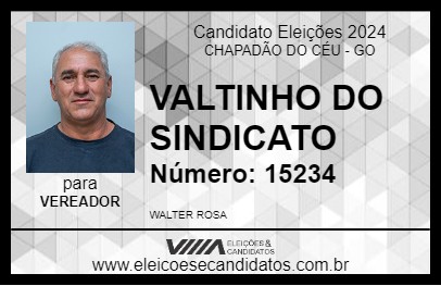 Candidato VALTINHO DO SINDICATO 2024 - CHAPADÃO DO CÉU - Eleições