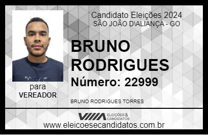 Candidato BRUNO RODRIGUES 2024 - SÃO JOÃO D\ALIANÇA - Eleições