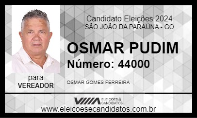 Candidato OSMAR PUDIM 2024 - SÃO JOÃO DA PARAÚNA - Eleições