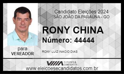 Candidato RONY CHINA 2024 - SÃO JOÃO DA PARAÚNA - Eleições