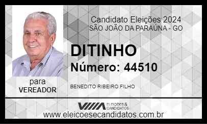 Candidato DITINHO 2024 - SÃO JOÃO DA PARAÚNA - Eleições