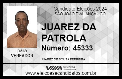 Candidato JUAREZ DA PATROLA 2024 - SÃO JOÃO D\ALIANÇA - Eleições