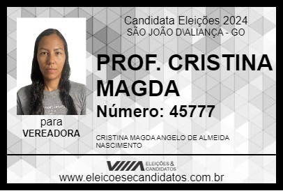 Candidato PROF. CRISTINA MAGDA 2024 - SÃO JOÃO D\ALIANÇA - Eleições