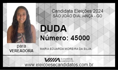 Candidato DUDA 2024 - SÃO JOÃO D\ALIANÇA - Eleições