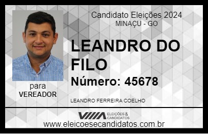 Candidato LEANDRO DO FILO 2024 - MINAÇU - Eleições