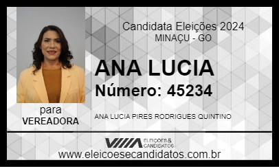 Candidato ANA LÚCIA QUINTINO 2024 - MINAÇU - Eleições