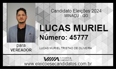 Candidato LUCAS MURIEL 2024 - MINAÇU - Eleições