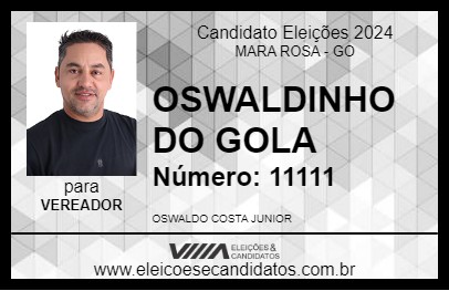 Candidato OSWALDINHO DO GOLA 2024 - MARA ROSA - Eleições