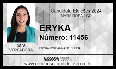 Candidato ERYKA 2024 - MARA ROSA - Eleições