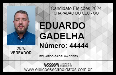 Candidato EDUARDO GADELHA 2024 - CHAPADÃO DO CÉU - Eleições