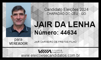 Candidato JAIR DA LENHA 2024 - CHAPADÃO DO CÉU - Eleições