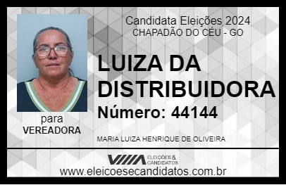 Candidato LUIZA DA DISTRIBUIDORA 2024 - CHAPADÃO DO CÉU - Eleições