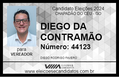 Candidato DIEGO DA CONTRAMÃO 2024 - CHAPADÃO DO CÉU - Eleições