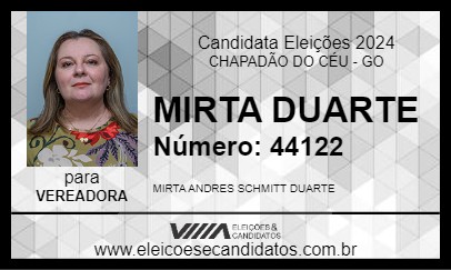 Candidato MIRTA DUARTE 2024 - CHAPADÃO DO CÉU - Eleições