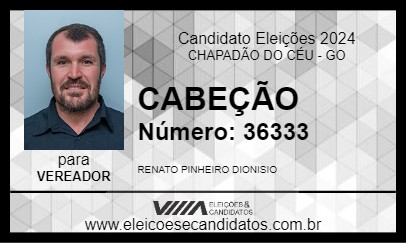 Candidato CABEÇÃO 2024 - CHAPADÃO DO CÉU - Eleições