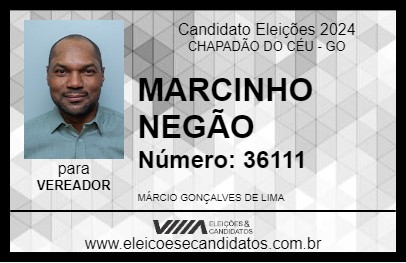 Candidato MARCINHO NEGÃO 2024 - CHAPADÃO DO CÉU - Eleições