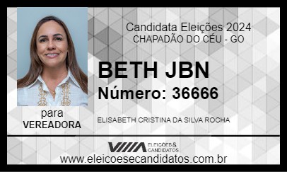 Candidato BETH JBN 2024 - CHAPADÃO DO CÉU - Eleições