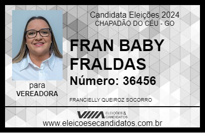 Candidato FRAN BABY FRALDAS 2024 - CHAPADÃO DO CÉU - Eleições