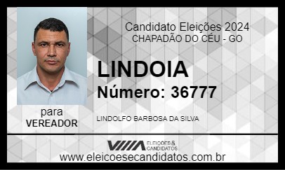 Candidato LINDOIA 2024 - CHAPADÃO DO CÉU - Eleições